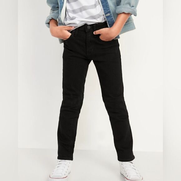 Old Navy New With Tag Built-In Flex Black Skinny Boy Jeans With Adjustable Waist - Picture 1 of 11